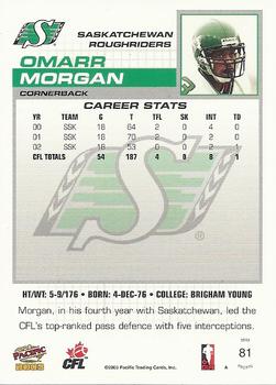 2003 Pacific  CFL - Red #81 Omarr Morgan Back