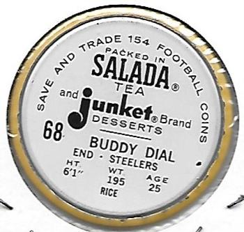 1962 Salada Coins #68 Buddy Dial Back