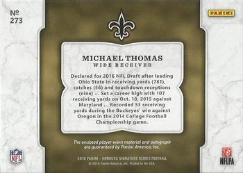 2016 Donruss Signature Series #273 Michael Thomas Back