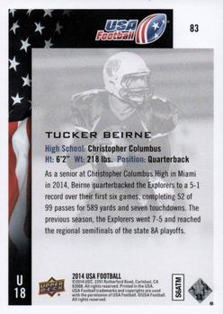 2014 Upper Deck USA Football #83 Tucker Beirne Back