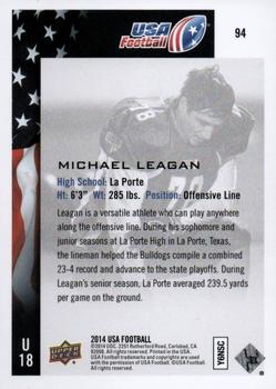 2014 Upper Deck USA Football #94 Michael Leagan Back