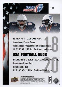 2014 Upper Deck USA Football #101 Grant Ludgar / Roosevelt Calhoun Jr. Back