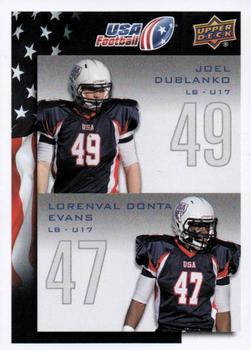 2014 Upper Deck USA Football #112 Joel Dublanko / Lorenval Donta Evans Front