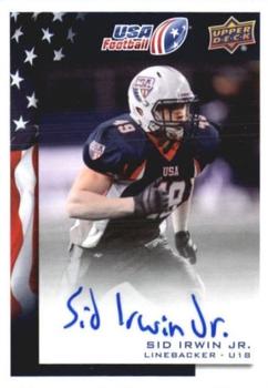 2014 Upper Deck USA Football - Autograph #68 Sid Irwin Jr. Front