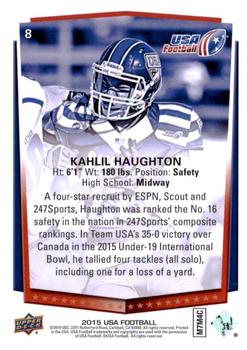 2015 Upper Deck USA Football #8 Kahlil Haughton Back