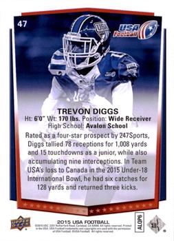 2015 Upper Deck USA Football #47 Trevon Diggs Back