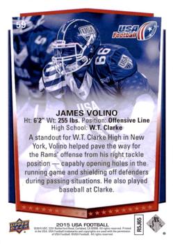 2015 Upper Deck USA Football #59 James Volino Back
