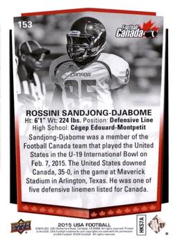 2015 Upper Deck USA Football #153 Rossini Sandjong-Djabome Back