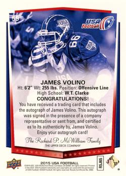 2015 Upper Deck USA Football - Autograph #59 James Volino Back