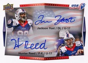 2015 Upper Deck USA Football - Autograph #122 Hunter Reed / Jackson Yost Front