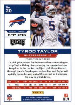 2016 Panini Playoff #20 Tyrod Taylor Back