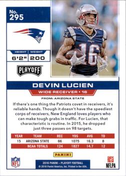 2016 Panini Playoff #295 Devin Lucien Back
