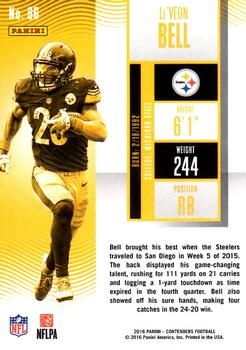2016 Panini Contenders #86 Le'Veon Bell Back