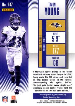 2016 Panini Contenders #247 Tavon Young Back
