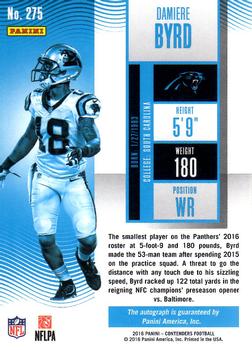 2016 Panini Contenders #275 Damiere Byrd Back
