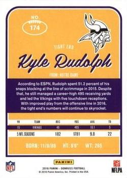 2016 Donruss - Press Proofs Gold #174 Kyle Rudolph Back