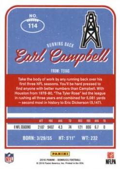 2016 Donruss - Stat Line Season #114 Earl Campbell Back