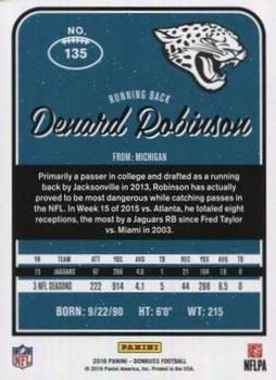 2016 Donruss - Stat Line Season #135 Denard Robinson Back