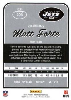 2016 Donruss - Stat Line Season #208 Matt Forte Back