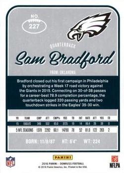 2016 Donruss - Stat Line Season #227 Sam Bradford Back