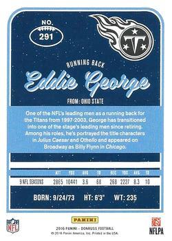 2016 Donruss - Stat Line Season #291 Eddie George Back