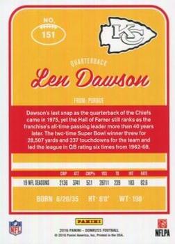 2016 Donruss - Stat Line Years #151 Len Dawson Back