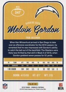 2016 Donruss - Stat Line Years #247 Melvin Gordon Back