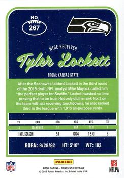 2016 Donruss Seattle Seahawks #267 Tyler Lockett Back