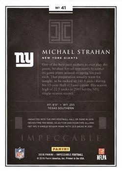 2016 Panini Impeccable - Gold #41 Michael Strahan Back