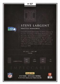 2016 Panini Impeccable - Platinum #87 Steve Largent Back