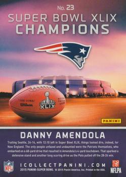 2015 Panini Super Bowl XLIX New England Patriots #23 Danny Amendola Back