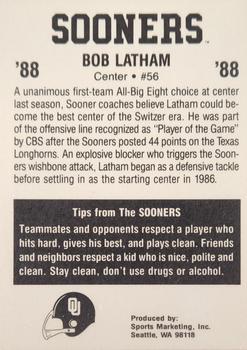 1988 Oklahoma Sooners Police #NNO Bob Latham Back
