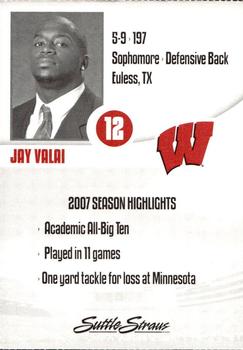 2008 Wisconsin Badgers Program Cards #NNO Jay Valai Back