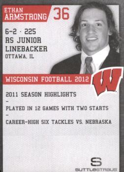 2012 Wisconsin Badgers Program Cards #NNO Ethan Armstrong Back