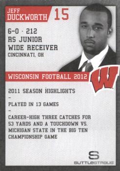 2012 Wisconsin Badgers Program Cards #NNO Jeff Duckworth Back