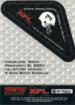 2001 ArtBox XFL Tabletop #24 Las Vegas Outlaws Back
