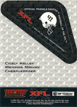 2001 ArtBox XFL Tabletop #41 Cicely Kelley Back