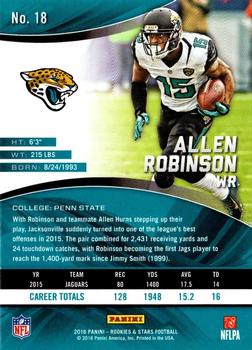 2016 Panini Rookies & Stars #18 Allen Robinson Back