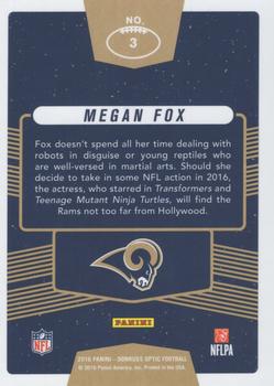 2016 Donruss Optic - Fans of the Game #3 Megan Fox Back