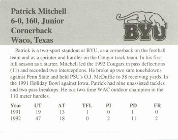 1993 BYU Cougars #NNO Patrick Mitchell Back