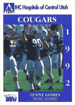 1992 BYU Cougars Safety #NNO Lenny Gomes Front