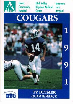1991 BYU Cougars Safety #NNO Ty Detmer Front