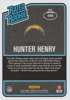 2016 Donruss Optic - Red and Yellow #169 Hunter Henry Back