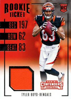 2016 Panini Contenders - Rookie Ticket Swatches Vertical #30 Tyler Boyd Front
