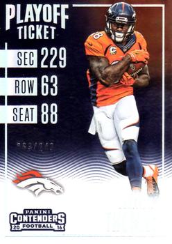2016 Panini Contenders - Playoff Ticket #66 Demaryius Thomas Front
