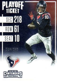 2016 Panini Contenders - Playoff Ticket #90 DeAndre Hopkins Front