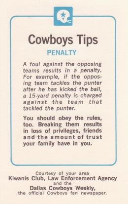 1979 Dallas Cowboys Police #NNO Randy White Back