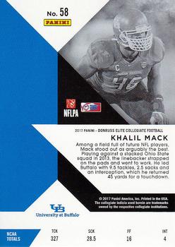 2017 Panini Elite Draft Picks #58 Khalil Mack Back