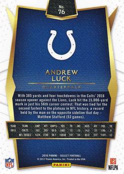 2016 Panini Select #76 Andrew Luck Back