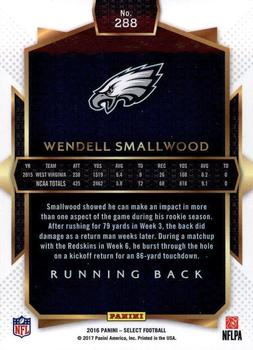 2016 Panini Select #288 Wendell Smallwood Back